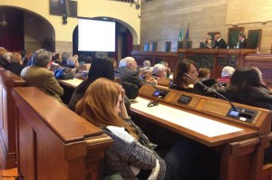 L'aula consiliare del Comune di Cagliari.