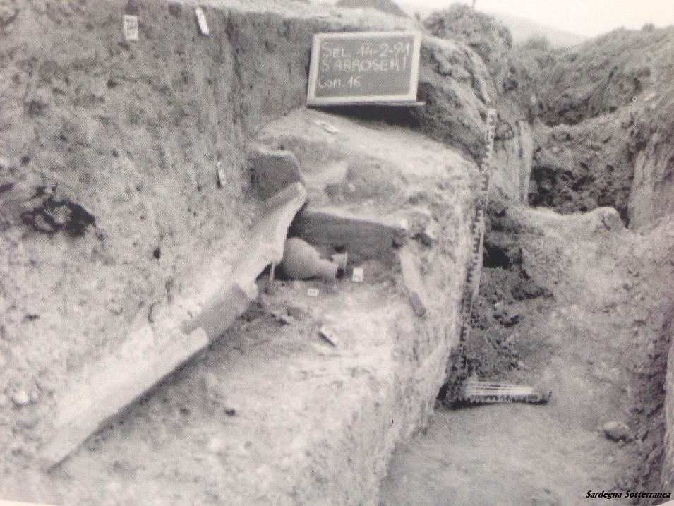 Antica sepoltura romana a Selargius.