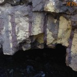 I laterizi antici e la malta tra i mattoni, particolare