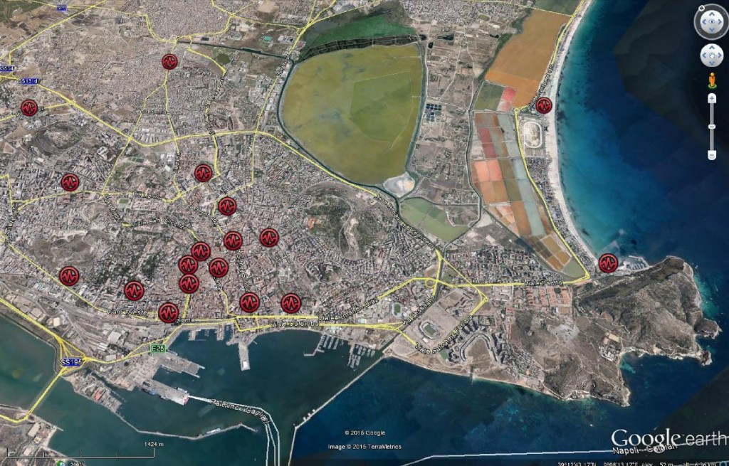 Pianta colonnine elettriche Cagliari